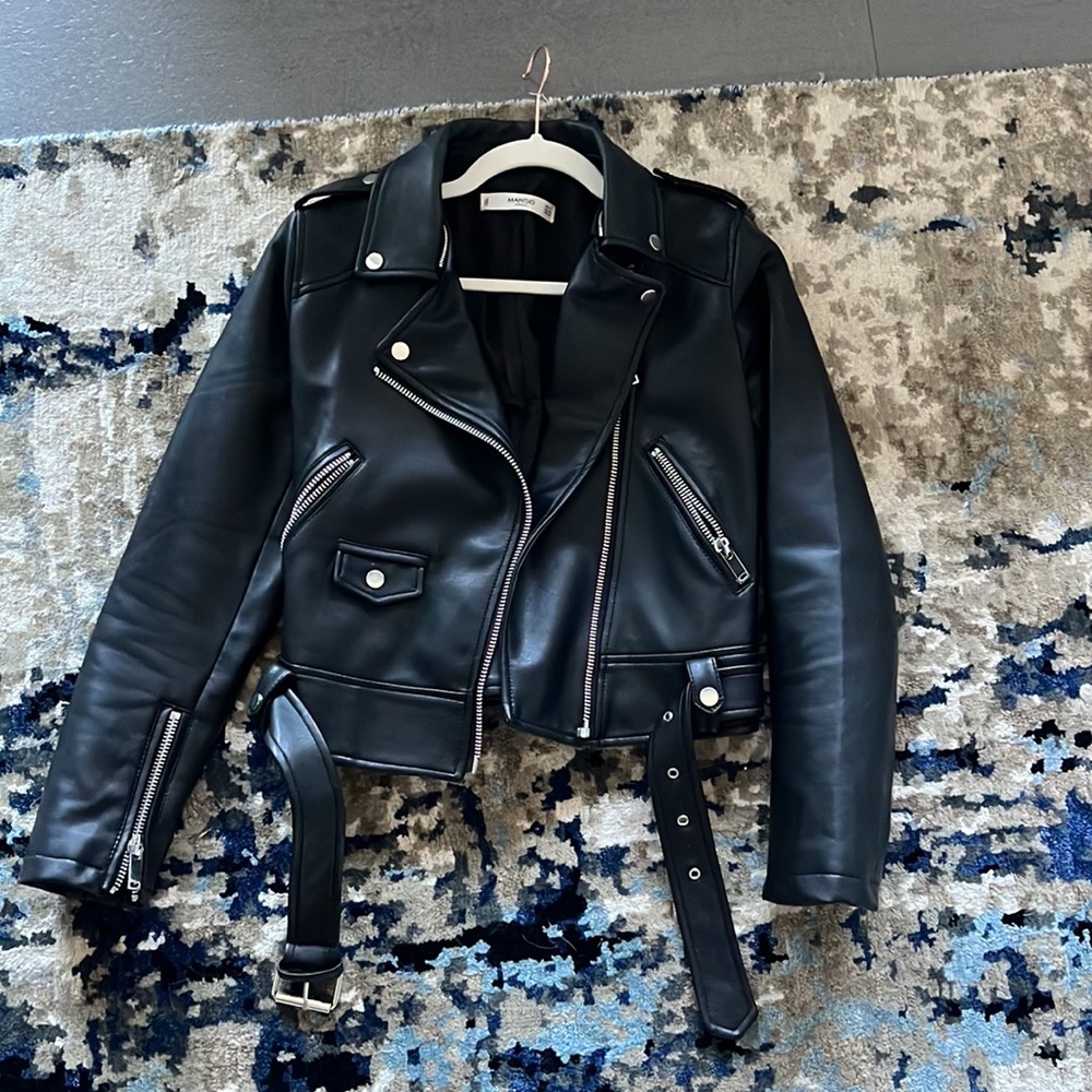 Mango Faux Leather Moto Jacket